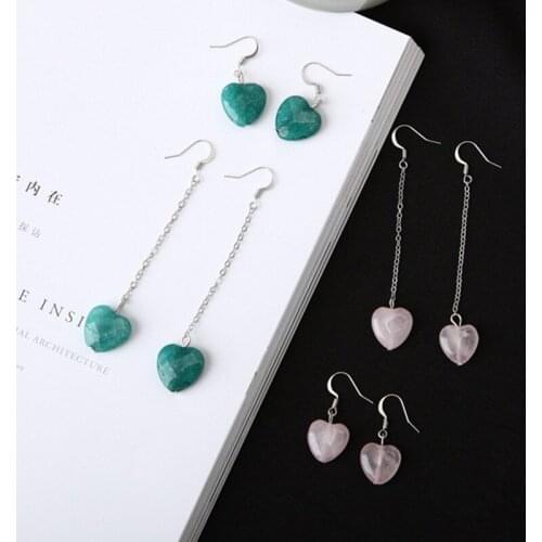 New Korean Fashion Charm Pierced Earrings Sweet Marble Texture Heart Earrings Women Gifts Love Jewelry Wholesale