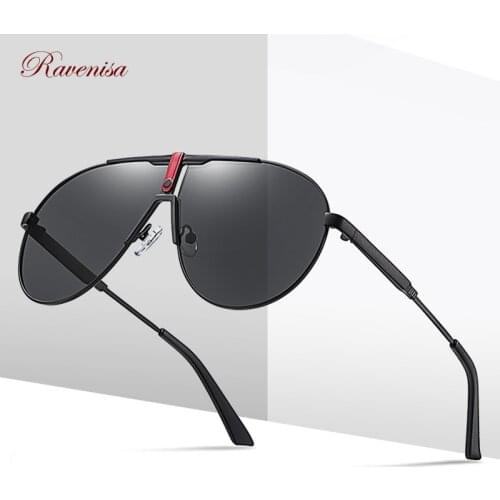 RAVENISA Luxury Men Sunglasses Big Size Metal Sun Glasses For Women Polarized UV400 Pilot Designer Goggle Gafas De Sol