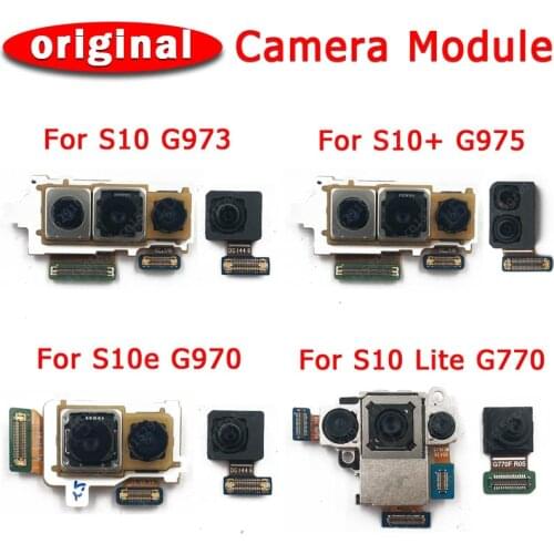 Original Front and Rear Back Camera For Samsung Galaxy S10 Plus S10e Lite Main Facing Camera Module Flex Replacement Spare Parts