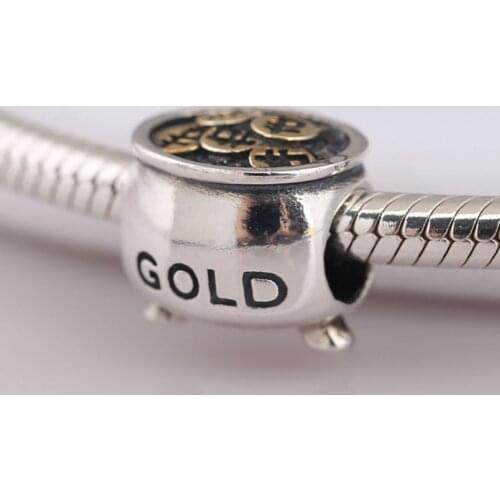 Authentic S925 Bead Good Fortune Wealth Charm fit Lady Bracelet Bangle DIY Jewelry