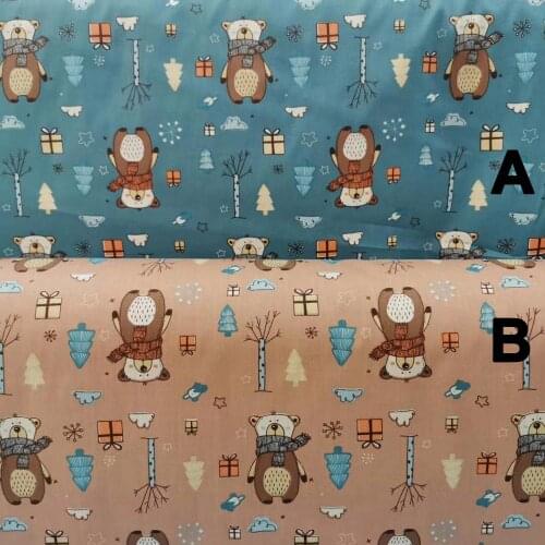 AB Cartoon Bear Series Printed Twill Cotton Fabric Cloth For DIY Sewing Quilting Baby&Childrens Material 50x160cm