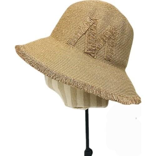 Fibonacci Summer Sun Hats For Women Beach Holiday Travel Bucket Cap Cloche Straw Hat Elegant Vintage Solid Floppy Panama Hat