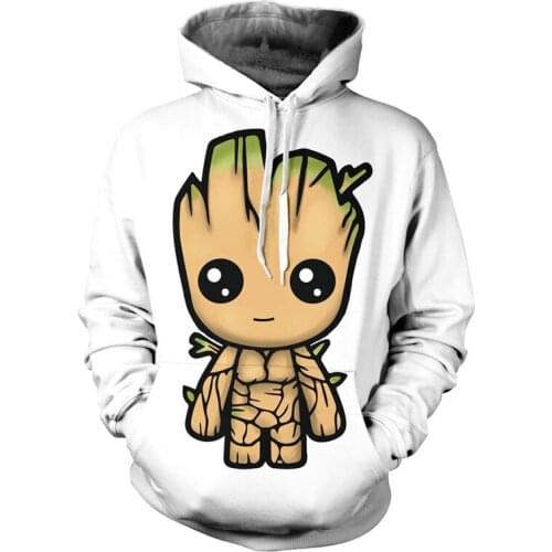 Marvel Hot Search Super Hero Groot Movie Guardians Of The Galaxy 3D Printed Hoodie Fun Hooded Sportswear Long Sleeves Sweatshirt