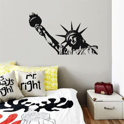 New York Landmark Statue of Liberty Wall Sticker VinylFor Office College Bedroom Living Room Wall Decal Vinyl DW10076
