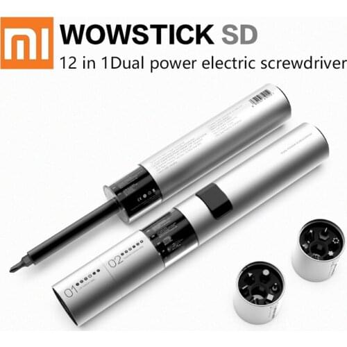 Wowstick 12 in 1 Dual Power Lithium Electric Screwdriver 3LED Lights Rechargeable Screw Driver Kit Magnetic Suction One Button