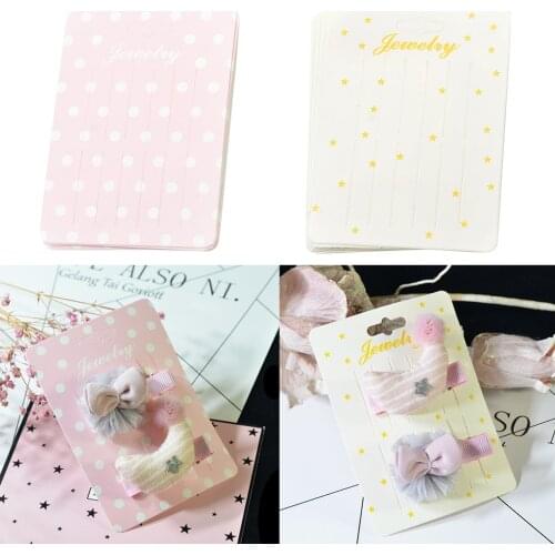 20 Pieces Cute Rectangle Paper Hair Clip Hairpin Barrette Hair Jewelry Hair Accessories Display Packaging Cards