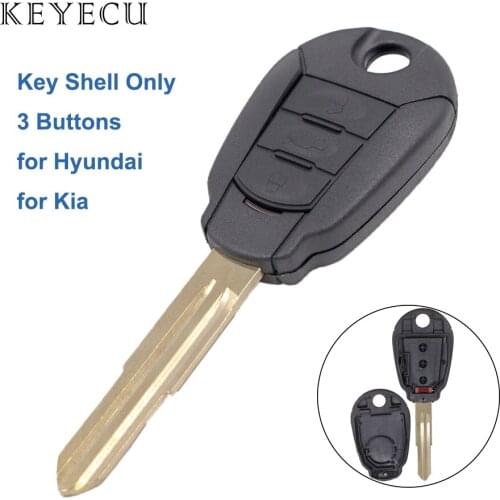 Keyecu Replacement Remote Key Shell Case for Hyundai for Kia 3 Buttons Car Key Shell Case Cover