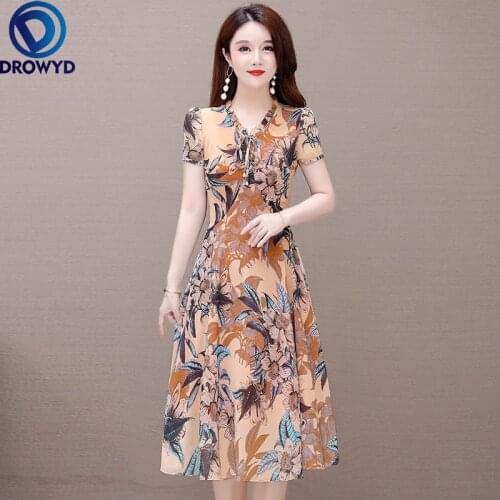 5XL Plus Size Summer Vintage Floral Chiffon Sundress 2021 Women Midi Casual Beach Dresses Party Chic Sexy Ruffled Collar Vestido