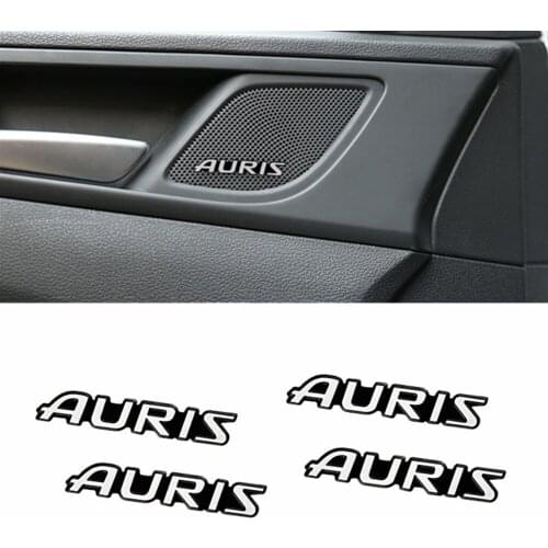 4pcs car audio decorate 3D Aluminum Badge Emblem Sticker For Toyota Auris 2007 2008 2017 Stickers Accessories Car-Styling