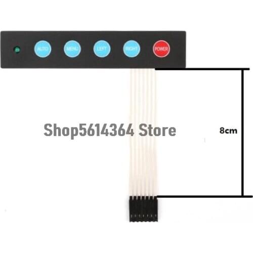 5 Key Matrix Membrane Switch Keypad Keyboard With Led