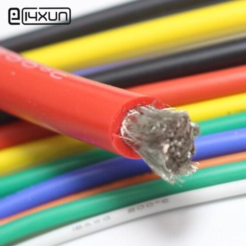 5 meter Red+5 meter Black Color Silicon Wire 8AWG 10AWG 12AWG 14AWG 16AWG Heatproof Soft Silicone Silica Gel Wire Connect Cable