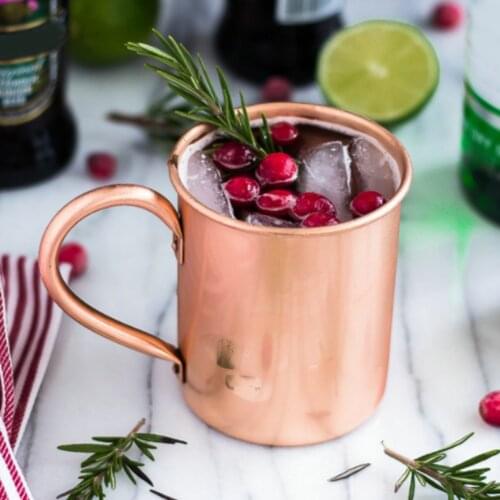 500ml Moscow Mule Mug Stainless Steel Hammered Copper Plated Beer Cup Coffee Cup Bar Drinkware