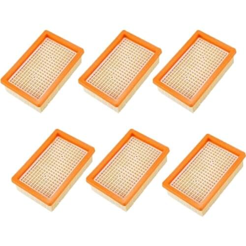 6-Pack Filter for Karcher MV4 MV5 MV6 WD4 WD5 WD6 Vacuum Cleaner, Replacement Parts Liver Filter