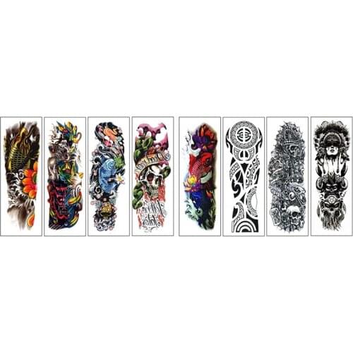 8Pcs Waterproof Temporary Tattoos Sticker Full Arm Pattern Tattoos Applique Arm Full Arm Tattoos Sticker 48X17cm (9/10/11/12; 17