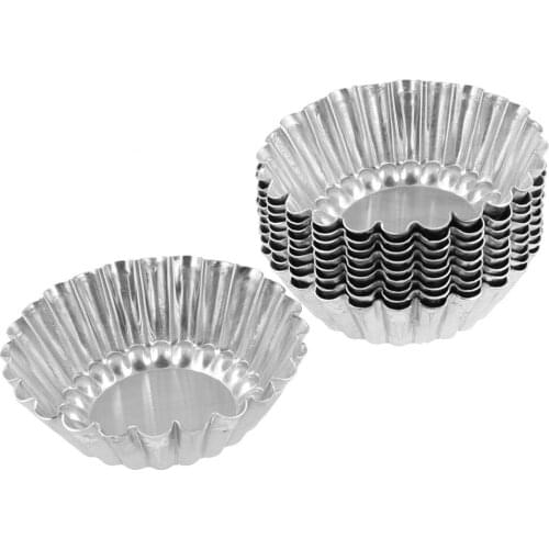 ANGRLY Stainless Steel Silver Tone Aluminum Egg Tart Mold Mould Makers Cake Baking Mold Silicone Mold Tarte Makeup Candy Box