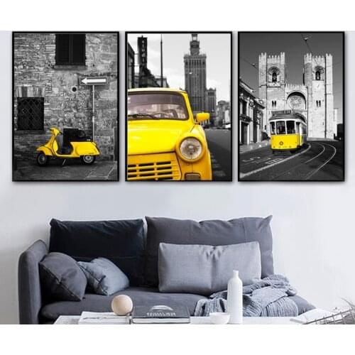 Bus Car Black White Street Landscape Wall Art Canvas Painting Posters And Prints Wall Pictures For Living Room Decor Unfarmed