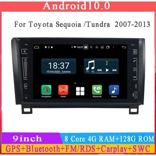 Two din 9"touch screen android 10 car multimedia player for toyota Sequoia Tunda 2012 with octa core 4G RAM 64G ROM gps navi