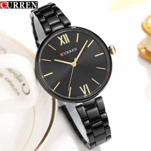 Womens Fashion Black Quartz Watch 2020 Curren Watches Women Brand Luxury Stainless Steel Bracelet Jewelry Wristwatch For Ladies