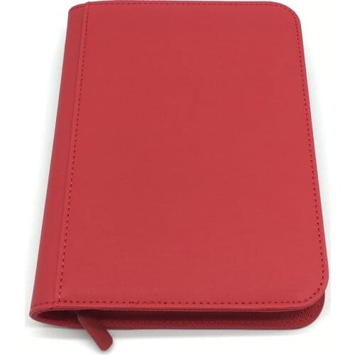 Carrying Case Zip Binder pokemon album- 4 Pocket Trading Card Album Folder 160 Side Loading Pocket Binder - Red