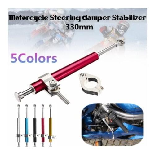 Motorcycle Parts CNC Aluminum Alloy Handlebar 330mm Aluminum Steering Damper Motorcycle Universal Stabilizer Linear Multicolor