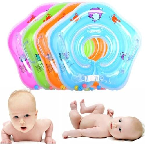 Baby Swimming Rings Double-decked Safety Floating PVC Inflatable Pool Float with Handle M09