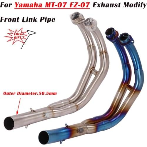 For Yamaha MT07 MT 07 FZ-07 FZ07 Morotcycle Exhaust Escape System Modify Titanium Alloy Front Link Pipe Connection Middle Tube