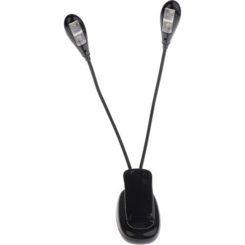 Flexible 4 LED 2 Arm Music Stand Music Note Light Lamp Illumination 29cm