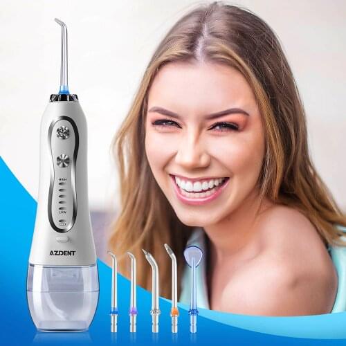AZDENT Portable Oral Irrigator 5 Modes Electric Water Floss USB Charging 300ML Water Tank Oral Clean New Upgrade