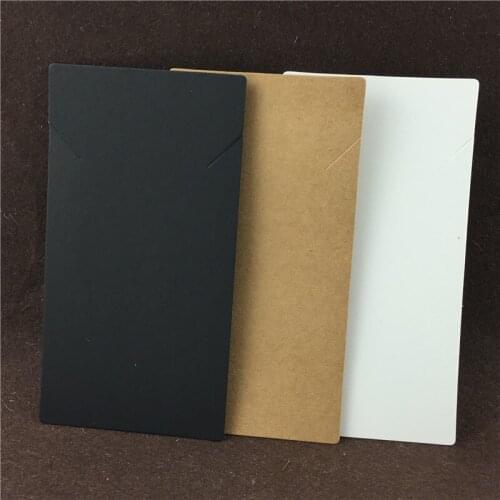 Kraft Paper Cardboard Rectangle Necklace Cards White Tricolor For Ladies' Accessories Display Fixed Card 15x8cm 100Pcs/Lot