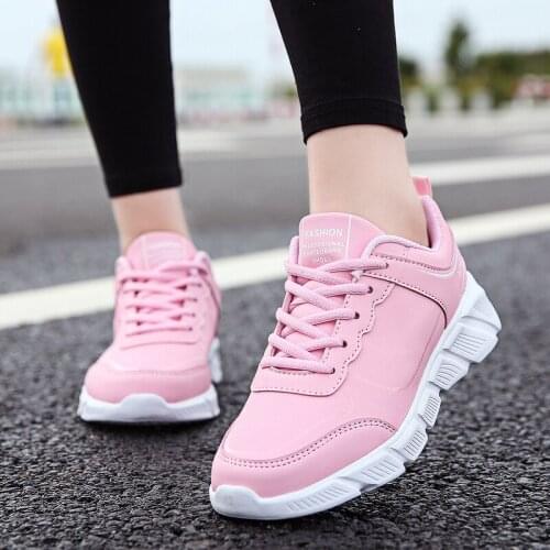 Four Seasons Sneakers Womens Athletic Running Shoes Walking Breathable Sport Leather Lace Up Platform Casual Shoes