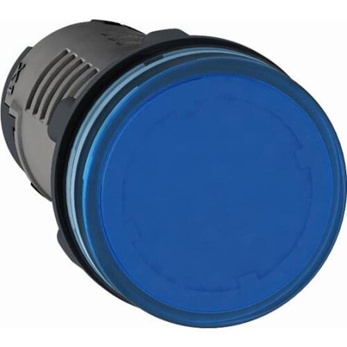 XB7EVM6LC Round pilot light Ø 22 - blue - integral LED - 220 V AC - screw clamp terminals