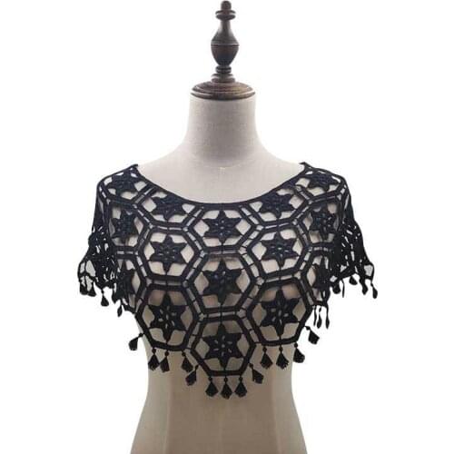 Modern Fashion Lace Collar 3D cotton Fabric Trim ribbon DIY Embroidery dubai Applique Sewing guipure wedding Neckline decor