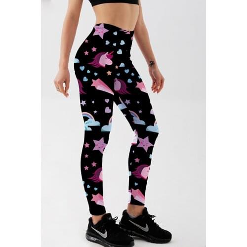 Qickitout Leggings Hot womens harem pants black leggingGod love rainbow horse Styles Push up fashion Sexy leggings
