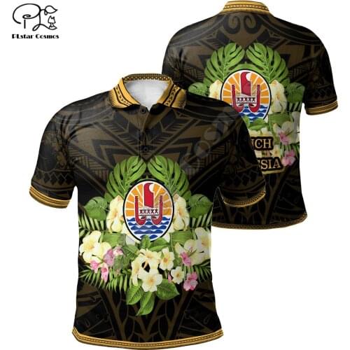 PLstar Cosmos Fashion 3d Print French Polynesia Men‘s Tahiti Polo Shirts New Designed Summer Short Sleeve Brand Clothing P4