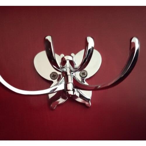 1PC Zinc alloy Wall Mounted Towel Clothes Robe Hook Butterfly Shape hat coat Hanger, Bathroom Wall Decoration Hook