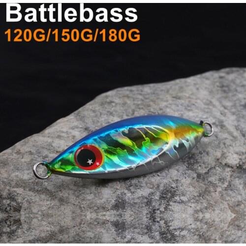 BATTLEBASS 2021 NEW 120G 150G 180G Lure Artificial Bait Shore Slow Jigging Super Hard Lead Bass Fishing Tackle Metal Jig Spoon