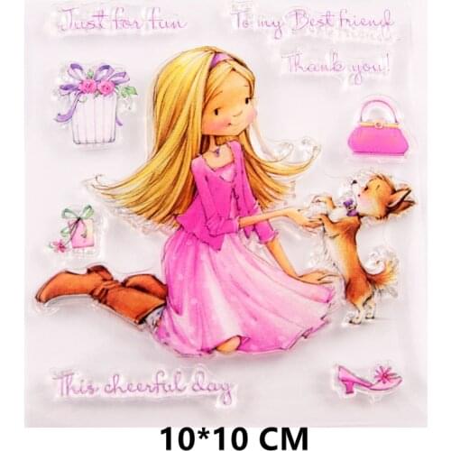 2021 New Little Girl Clear Stamps DIY Scrapbooking Craft Supplies Rubber Silicon Seals Card Photo Album Hobby ink pad Stamping