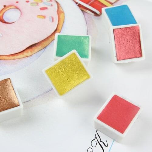 Official Paul Rubens Solid Watercolor Paints 1PC Metallic Pearlescent Colors Professional Portable Gift Art Supplies for Artist