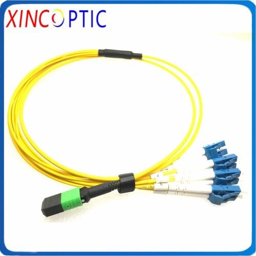 MPO-LC Fiber Optic Patch Cord,MPO/APC Female-4*Duplex LC/UPC SM 8F Mini Round Yellow Cable Patch Cord,2.0mm Fan-out,,3M,3M(2+1)