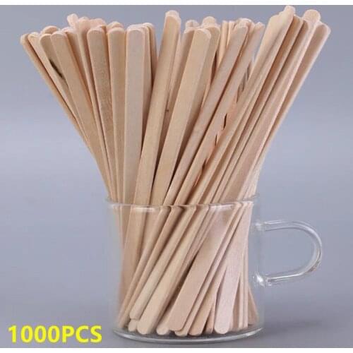 100Pcs Wooden Coffee Stirrers Hot Cold Drinking Stir Beverage Stir Sticks Biodegradable Utensils Bar Cafe or Home Use Handmade