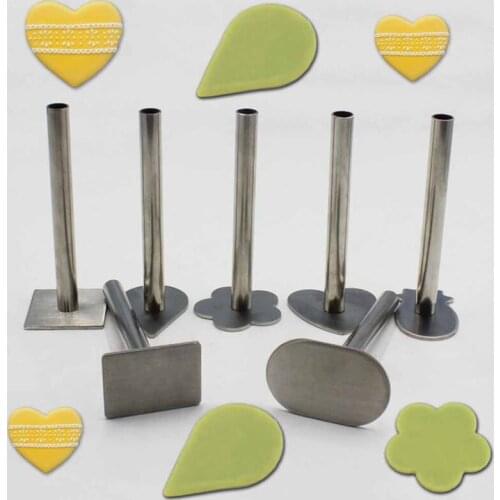 1Set Pineapple Cake Hand Stamping Stainless Steel Push Pusher Mold Pineapple Crisp Push Plate Biscuit Die Baking Tool Mold