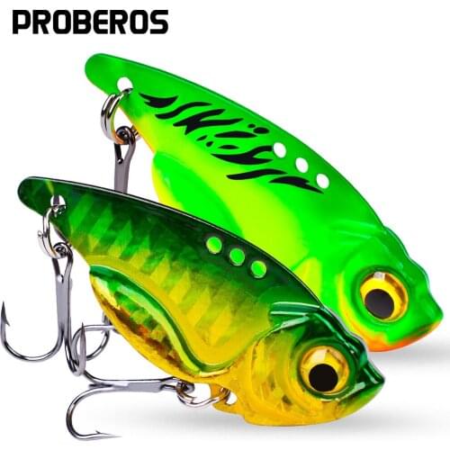 PROBEROS 1PC Spoon Lures 3D Eyes 7g 10g 15g Balancer VIB Spinner Painting Fishing Lure Hard Bait Fishing Tackle With Treble Hook