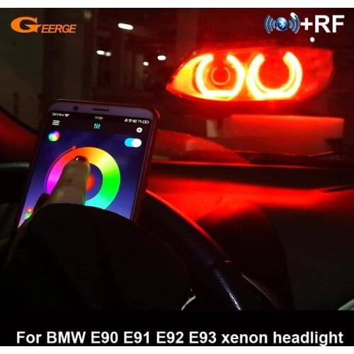 RF remote Bluetooth APP Multi-Color DTM Style RGB LED Angel Eyes halo rings Day Light For BMW 3 Series E90 E91 E92 E93
