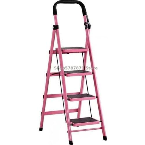 Ladder Family Indoor Folding Herringbone Multifunctional Four Step Thickened Aluminum Alloy Portable Telescopic