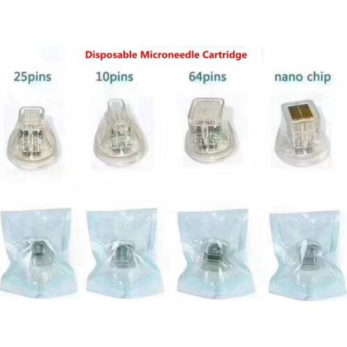 Replace Disposable Microneedle Cartridge Gold Plated 10/25/64/Nano Pin Tips for Micro Needle RF Machine Anti Acne Stretch Marks
