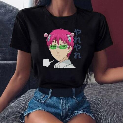Saikis Confused Face The Disastrous Life of Saiki K T-shirt Women Harajuku Graphic Funny Anime Tshirt Manga Unisex Tshirt Male