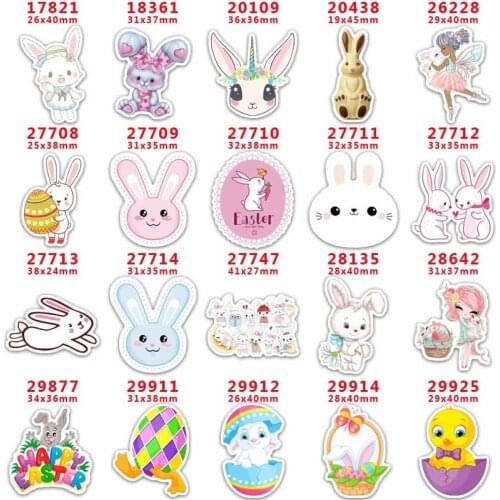 DIY Craft Supplies Sewing Accessories Cartoon Easter Bunny Printed Planar Resins Mold 10 Pieces. PR-17821