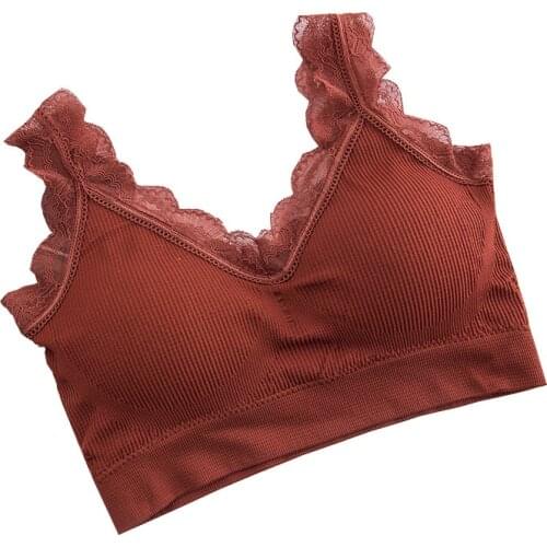 Cotton comfortable seamless one piece fitness push up bra womens lace wireless sexy bras for women lingerie female intimates
