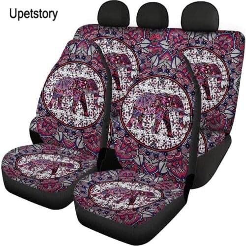 Car Seat Cover Elephant Printing Universal Car Front&Rear Seat Protector Seat Car Accessories Cushion Full Cover for Most Car