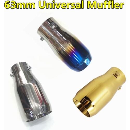 3 Colors Car-styling 63mm Diameter Auto Modified Universal Muffler Car Exhaust System End Tip Pipe Decoration Stainless Steel